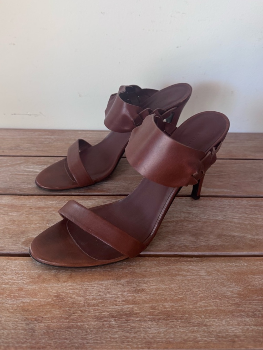 Jenny Kayne Coco Brown Leather Heels size 39 MADE IN ITALY